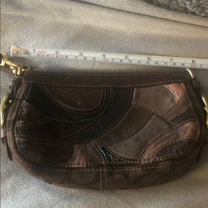 Brown Leather Coach Wristlet